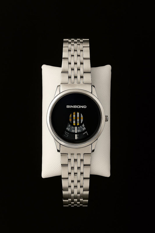 BINDBOND WATERPROOF QUARTZ STEEL WATCH FOR MENS. (MADE OF STAINLESS STEEL WITH WEIGHT OF 115G).