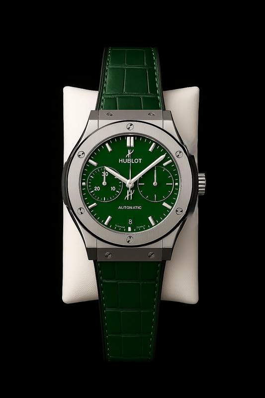 HUBLOT CLASSIC FUSION CHRONOGRAPH IN THE GREEN. (AUTOMATIC)