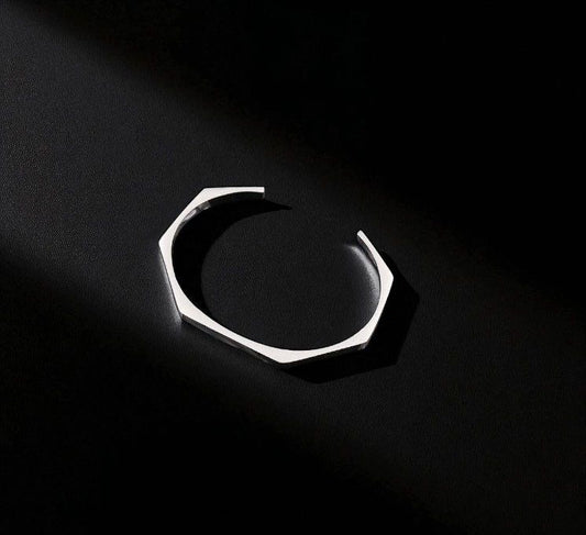 SILVER MENS CUFF BRACELET (کڑا) FOR A SLEEKY LOOK. (STAINLESS STEEL).